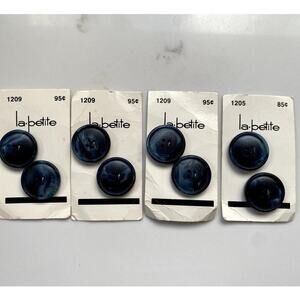 La Petite Blue Marble Buttons - Vintage